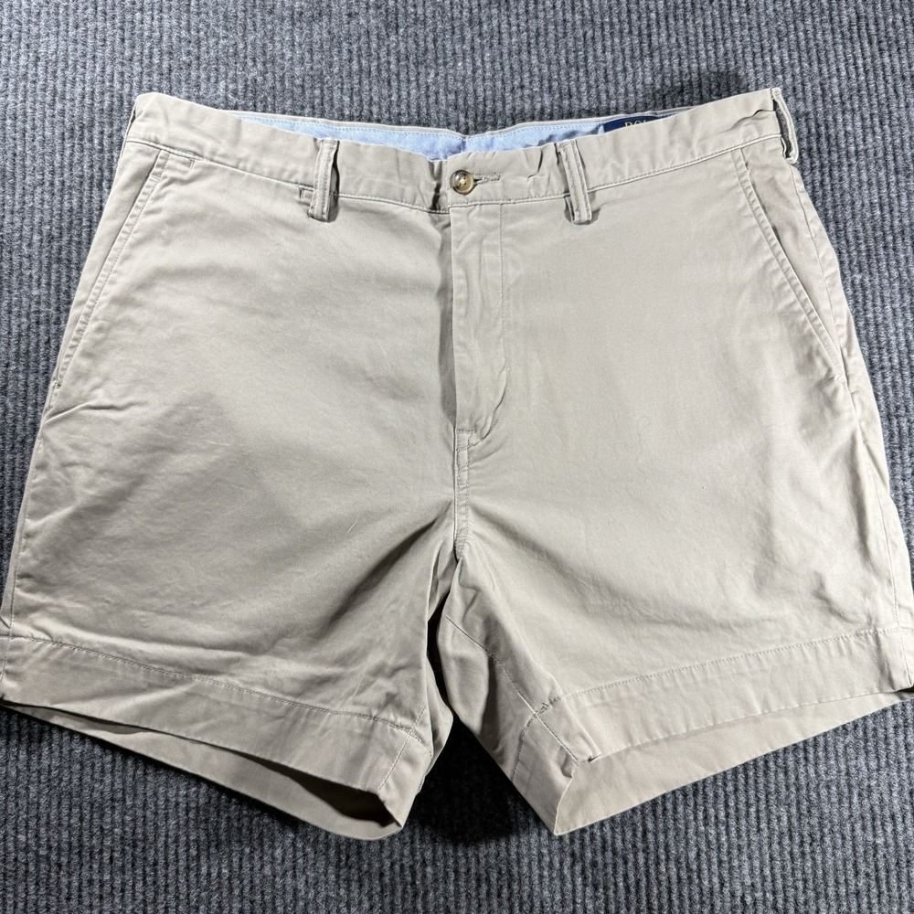 Polo Ralph Lauren Shorts Men 36 Beige Stretch Classic Fit Twill Pony Chino Golf